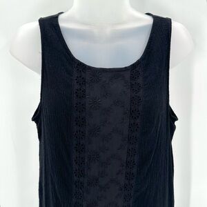 Sanctuary Dress Womens S Black ALICIA Crochet Accent Sheath Boho Fringe Casual